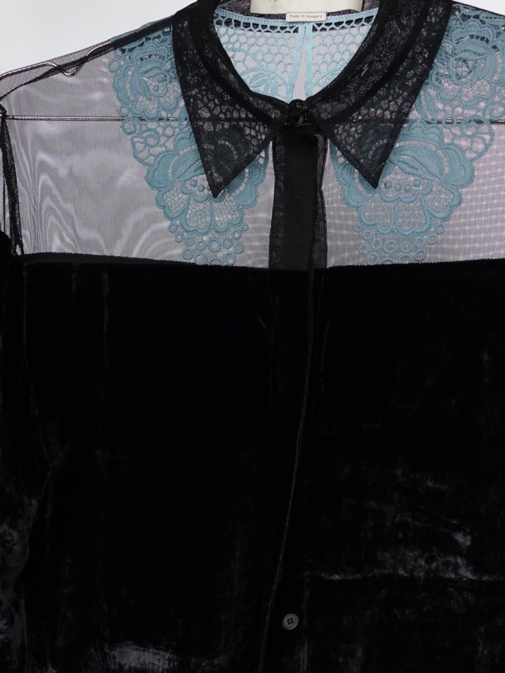 STELLA MCCARTNEY Carolina Velvet Lace Mesh Runway Top